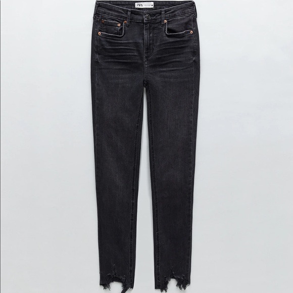 NWOT ZARA  ZW PREMIUM SKINNY JEANS IN PEARL BLACK - Picture 7 of 7